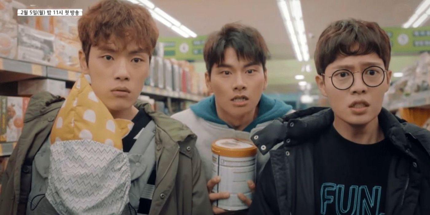 Three characters looking shocked on Welcome to Waikiki