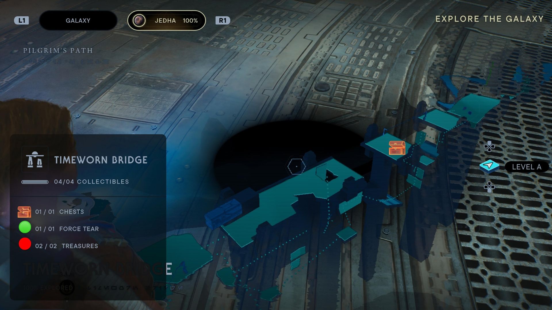 Timeworn Bridge collectibles map in Jedi Survivor part 2