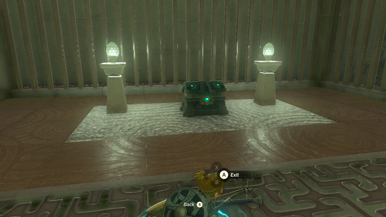 Link ascending through the floor next to a chest