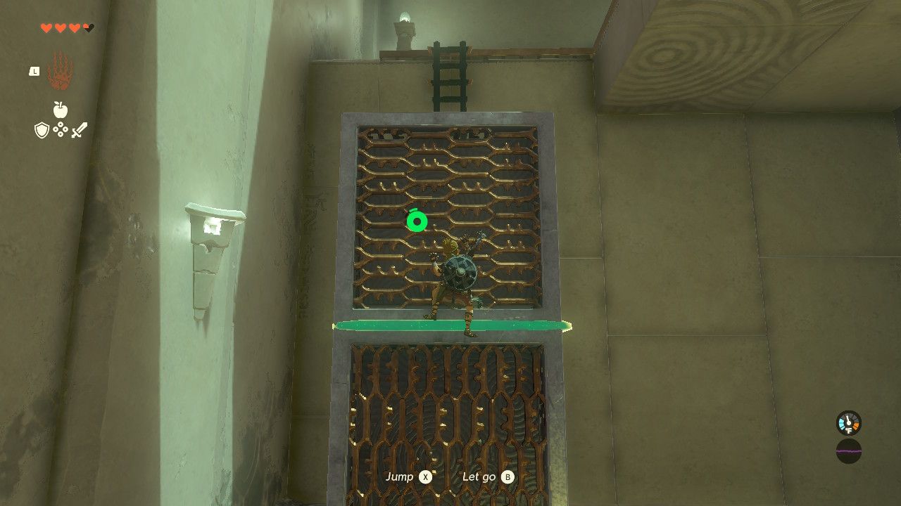 Link climbing two blocks to reach a ladder