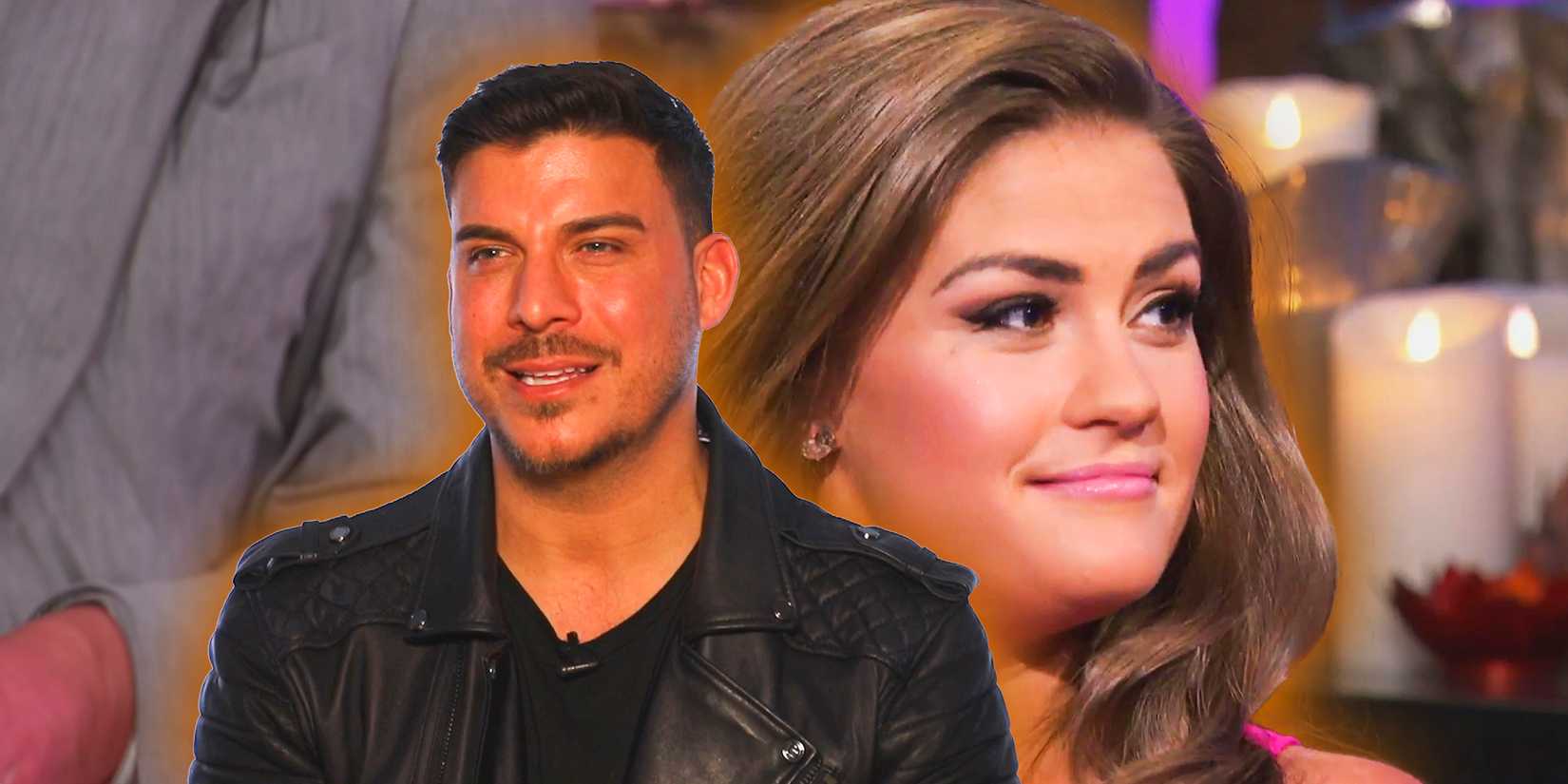 Vanderpump Rules' Jax Taylor and Brittany Cartwright with slight smiles.