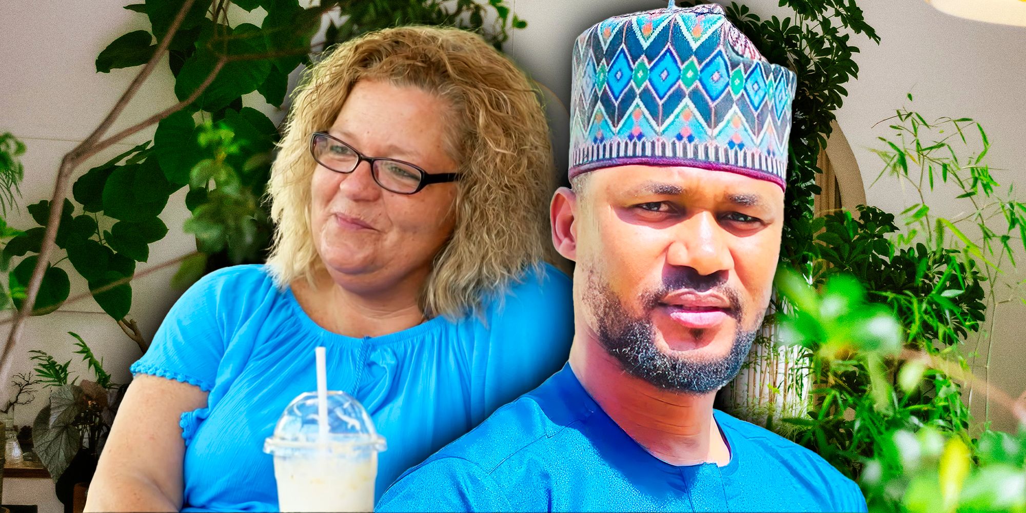 Usman Umar looking serious & Lisa Hamme with a slight smirk from 90 Day Fiance