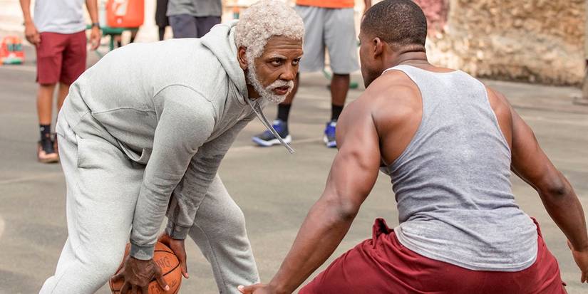 Uncle Drew on a basketball court
