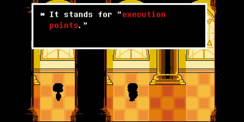 undertale screen with "it stands for execution points" text