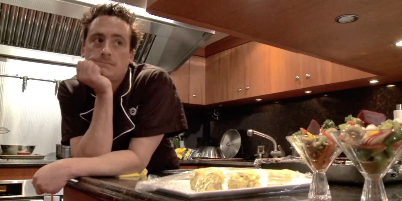 A chef looks bored on Below Deck Ben Robinson