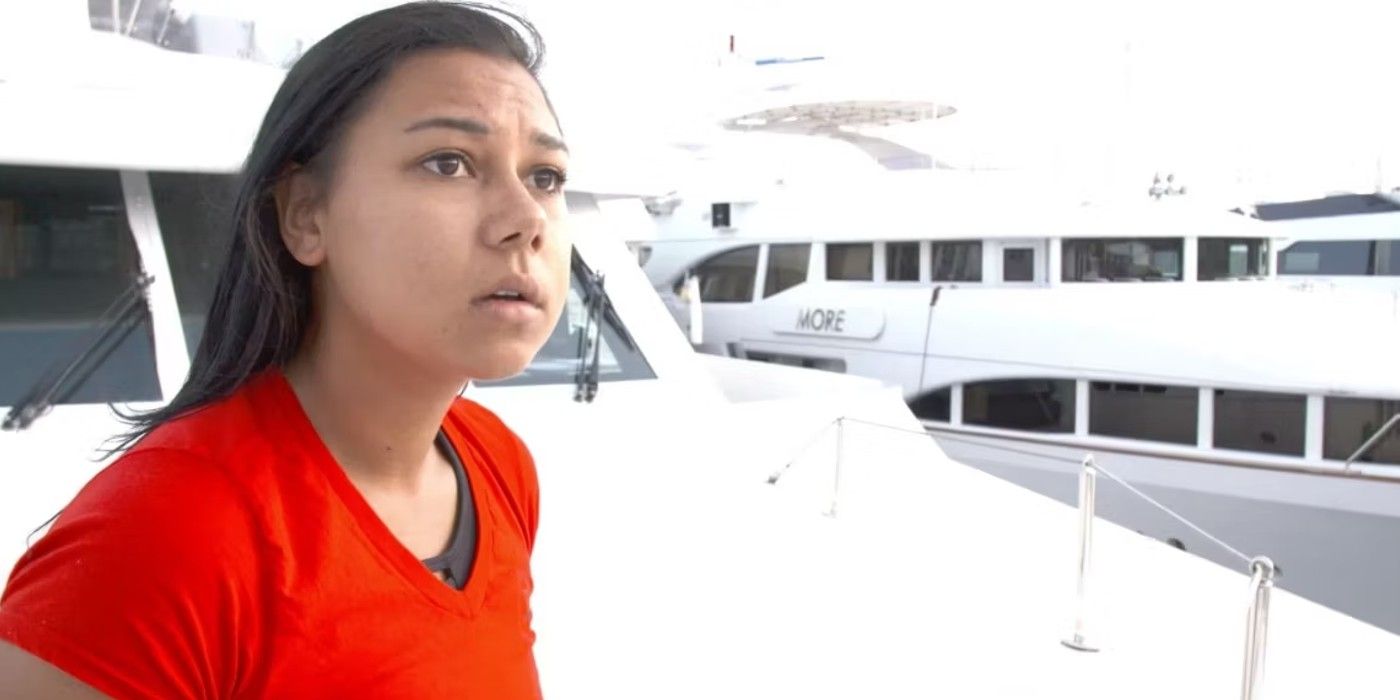 A woman looks on in concern below deck med season 3