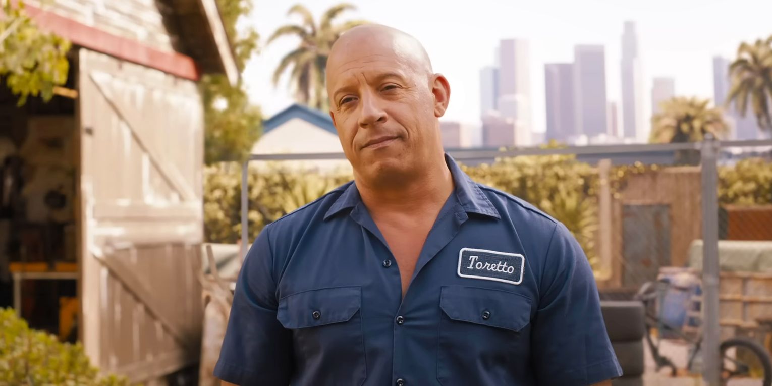 Vin Diesel as Dom in his back yard in Fast X