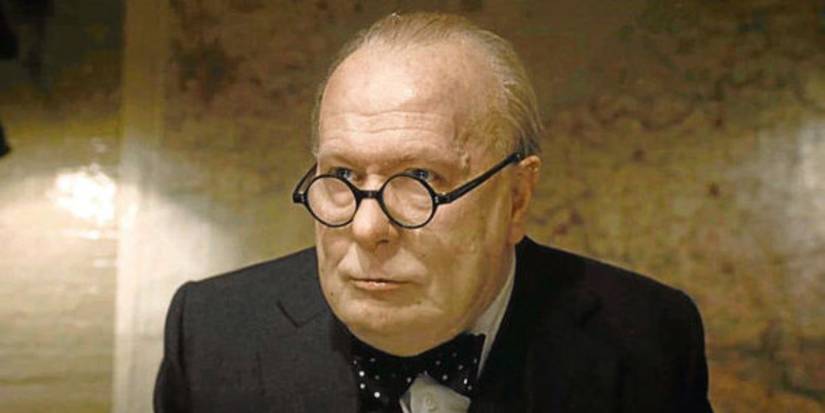 Winston Churchill looking glum in Darkest Hour