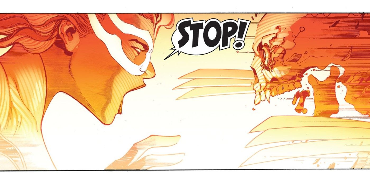 X-Men #22 Firestar Destroying X-Sentinel