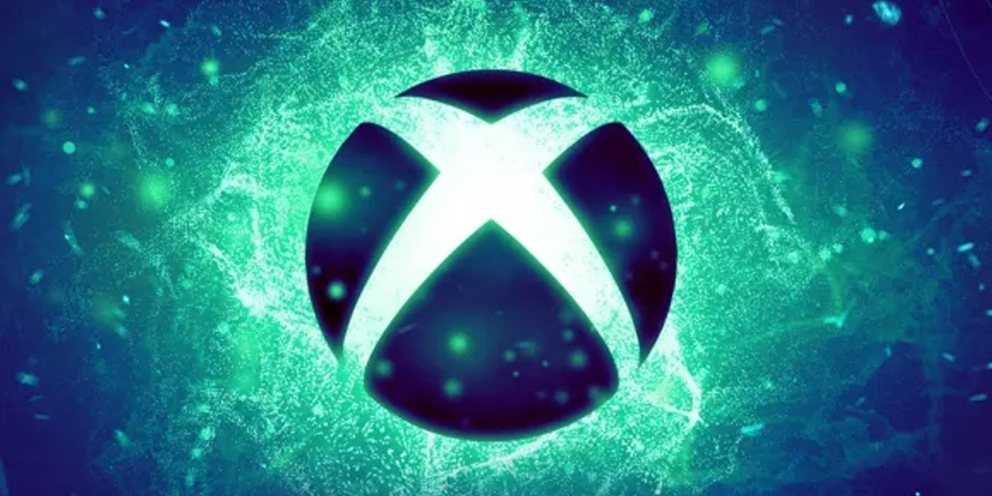 Xbox Games Showcase 2023, a large Xbox logo with green and blue lights