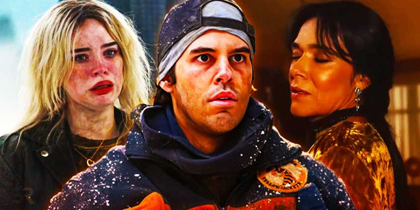 Young Natalie, Coach Ben, and adult Lottie in the Yellowjackets season 2 finale