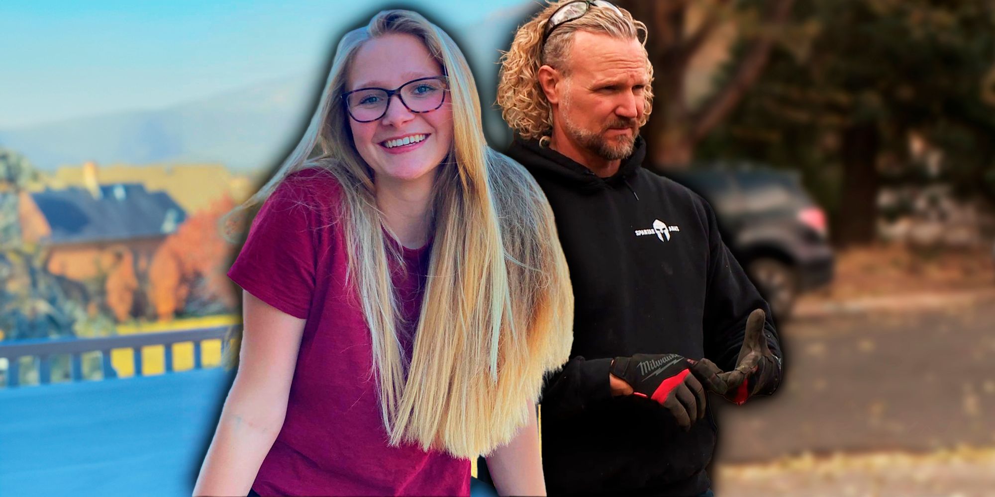 Ysabel and Kody from Sister Wives montage with two different backgrounds 
