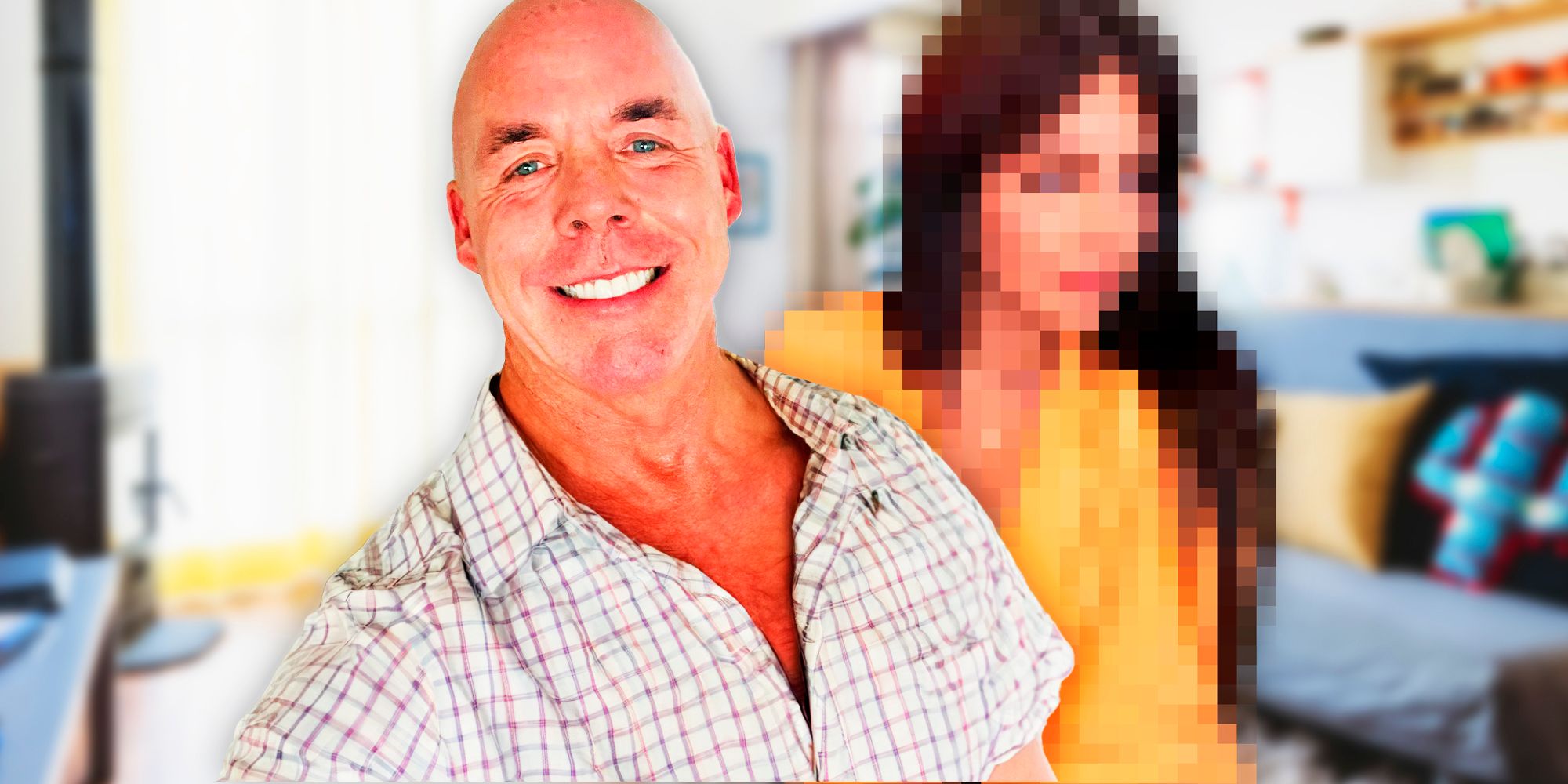 90 Day Fiance&rsquo;s Scott Wern and pixelated image of Tiffany Franco
