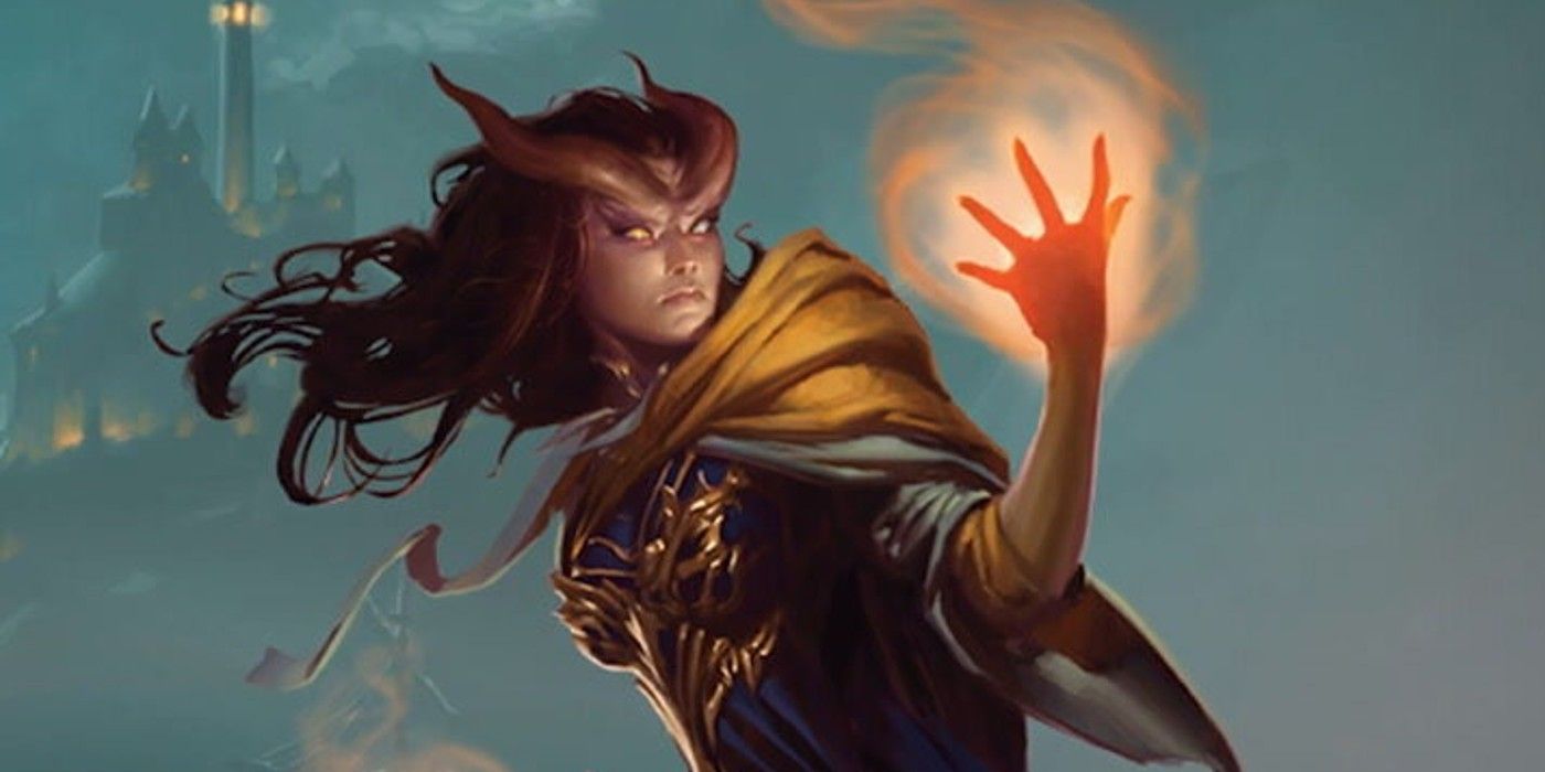 5 DnD Builds That Are More Fun To Make Than To Play - An image of a Tiefling Warlock preparing Eldritch Blast