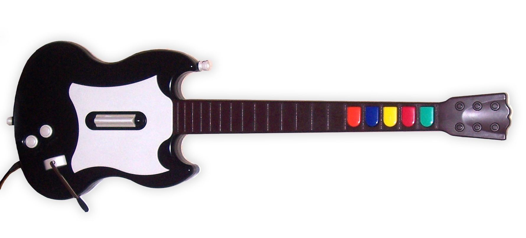 Foto controller guira berbentuk Gibson SG untuk game Guitar Hero