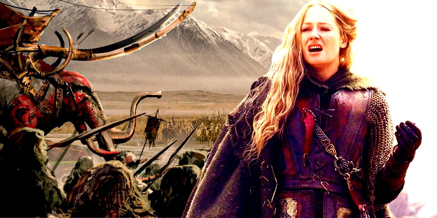 A collage image of the War of the Rohirrim and Eowyn in Lord of the Rings
