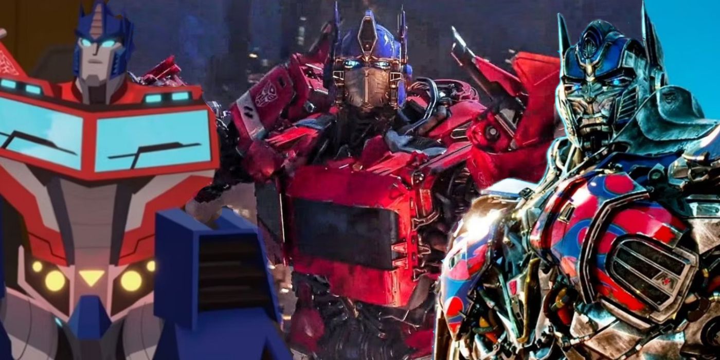 A montage of Optimus Prime from Transformers
