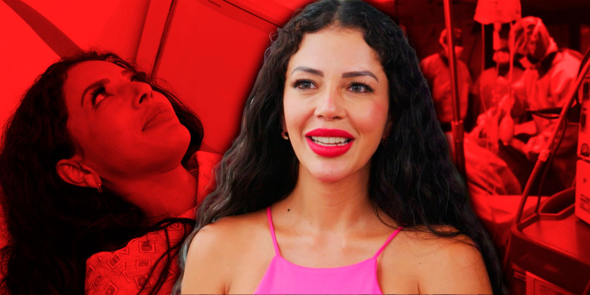 Jasmine montage from 90 Day Fiance pink top red lipstick 
