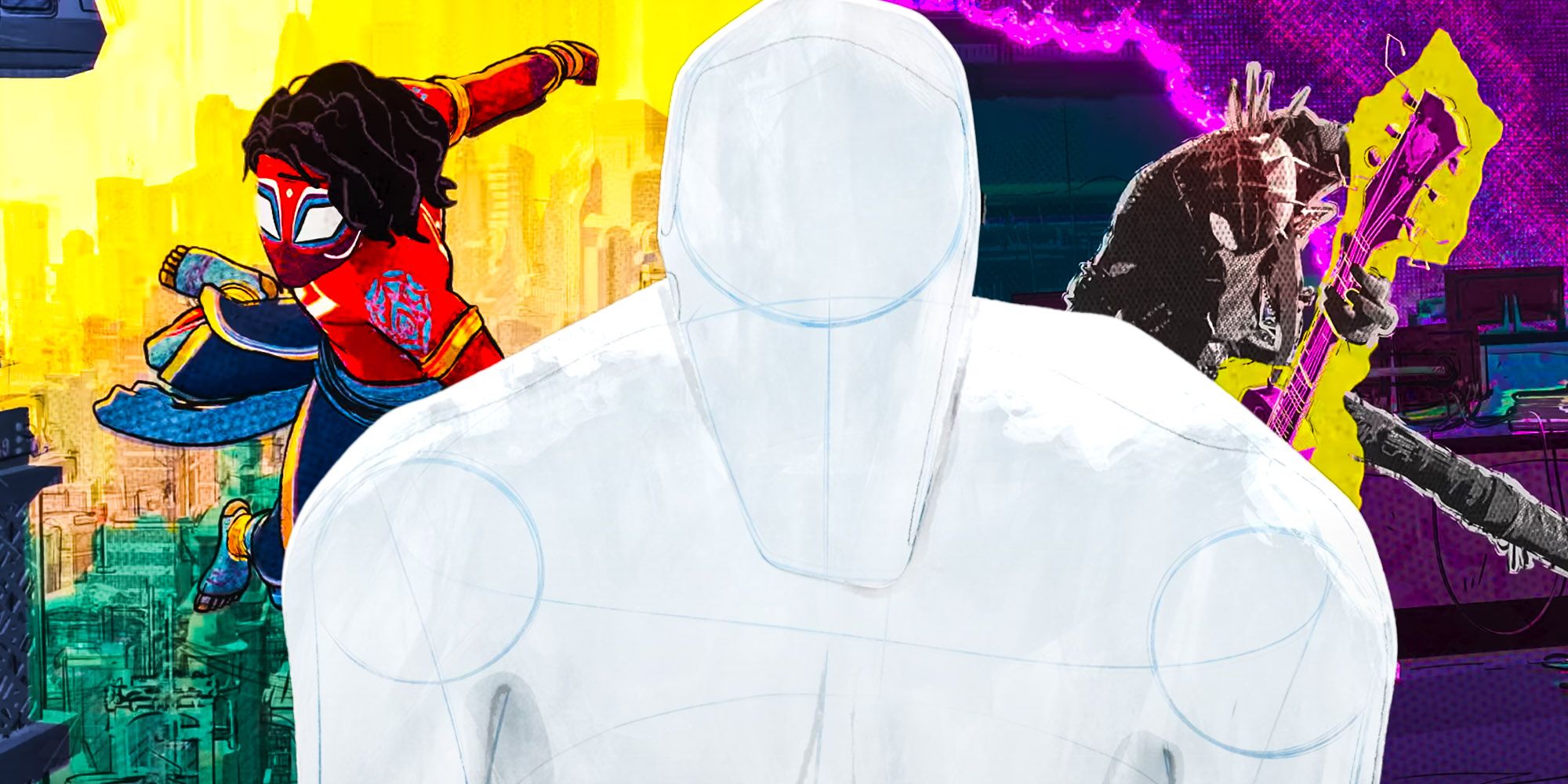 Spider-Man India, The Spot, and Spider-Punk in Across The Spider-Verse 