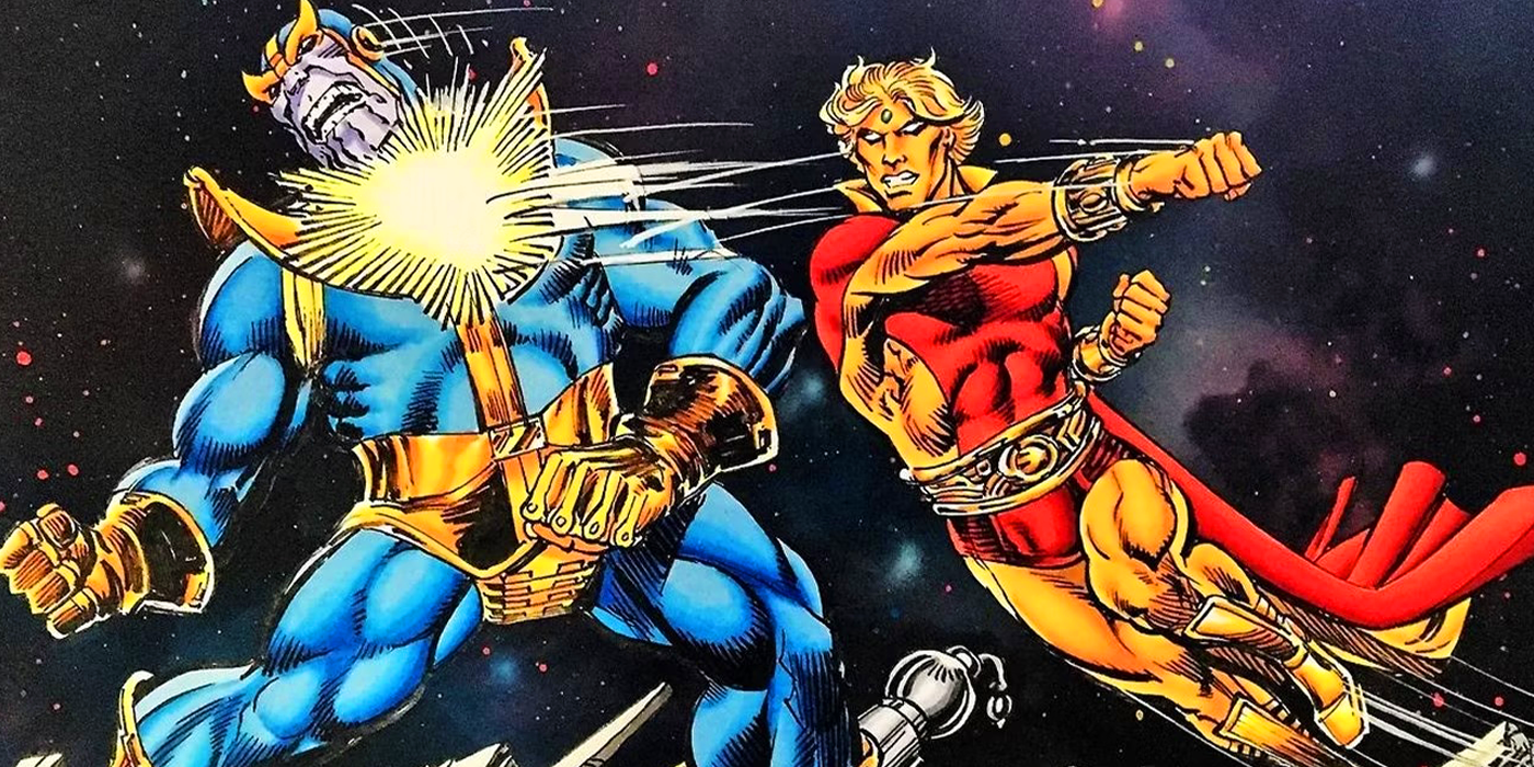 Adam Warlock contre Thanos dans Marvel Comics
