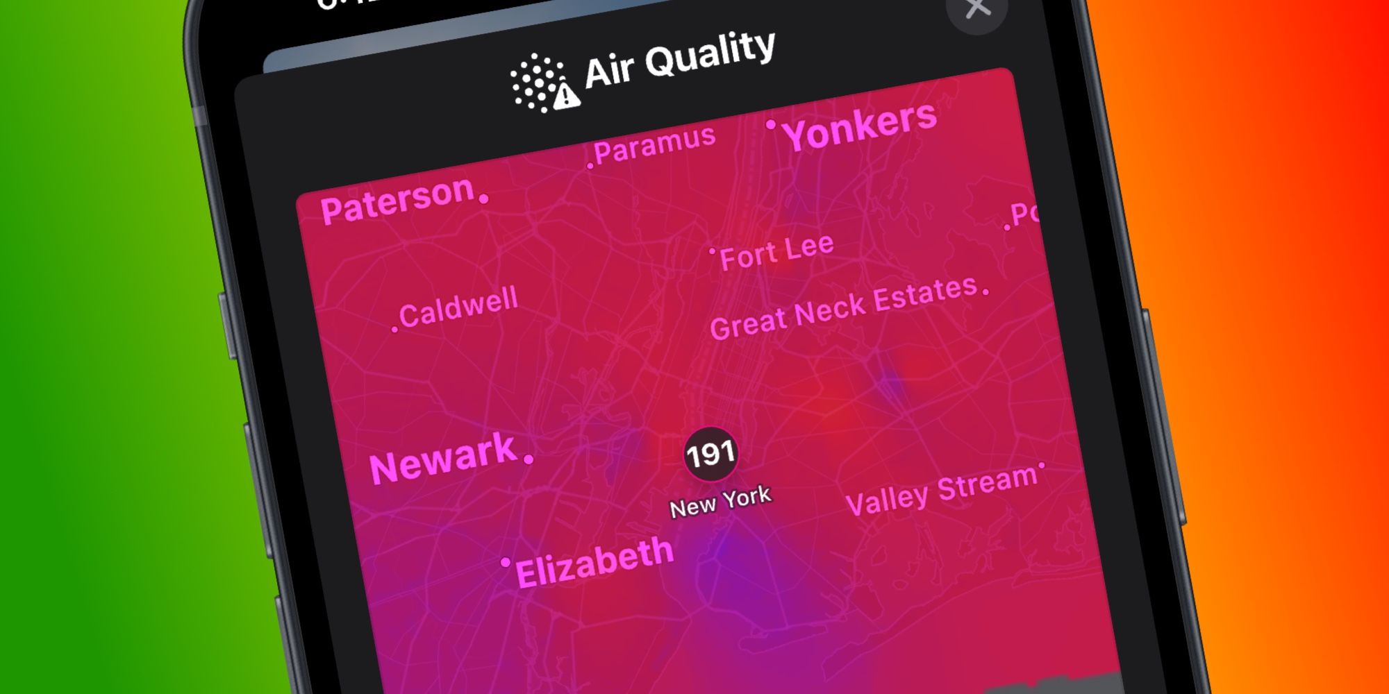 Air Quality on iPhone's Weather app