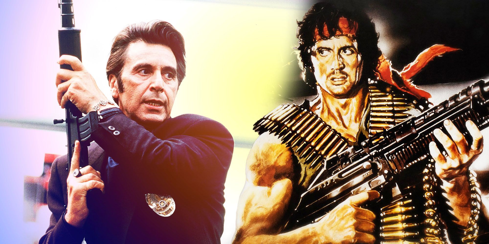 Al Pacino and Sylvester Stallone as Rambo