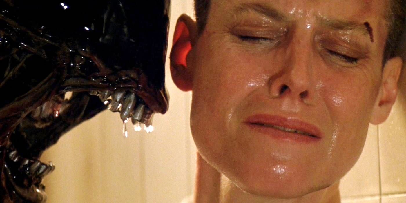 Ripley with an Alien in her face in Alien 3