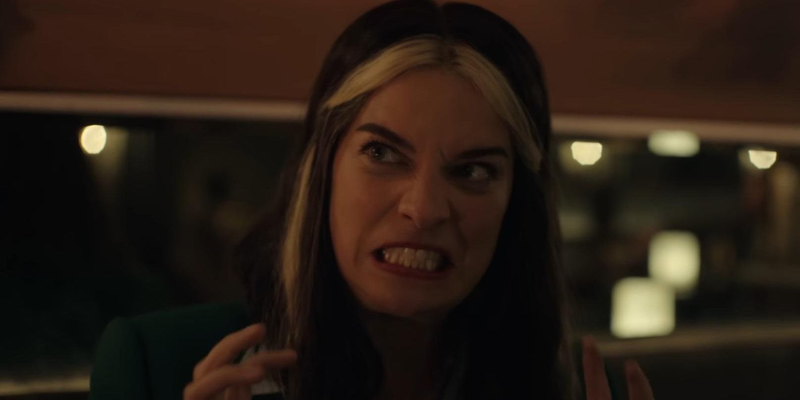 Annie Murphy with gritted teeth in Black Mirror