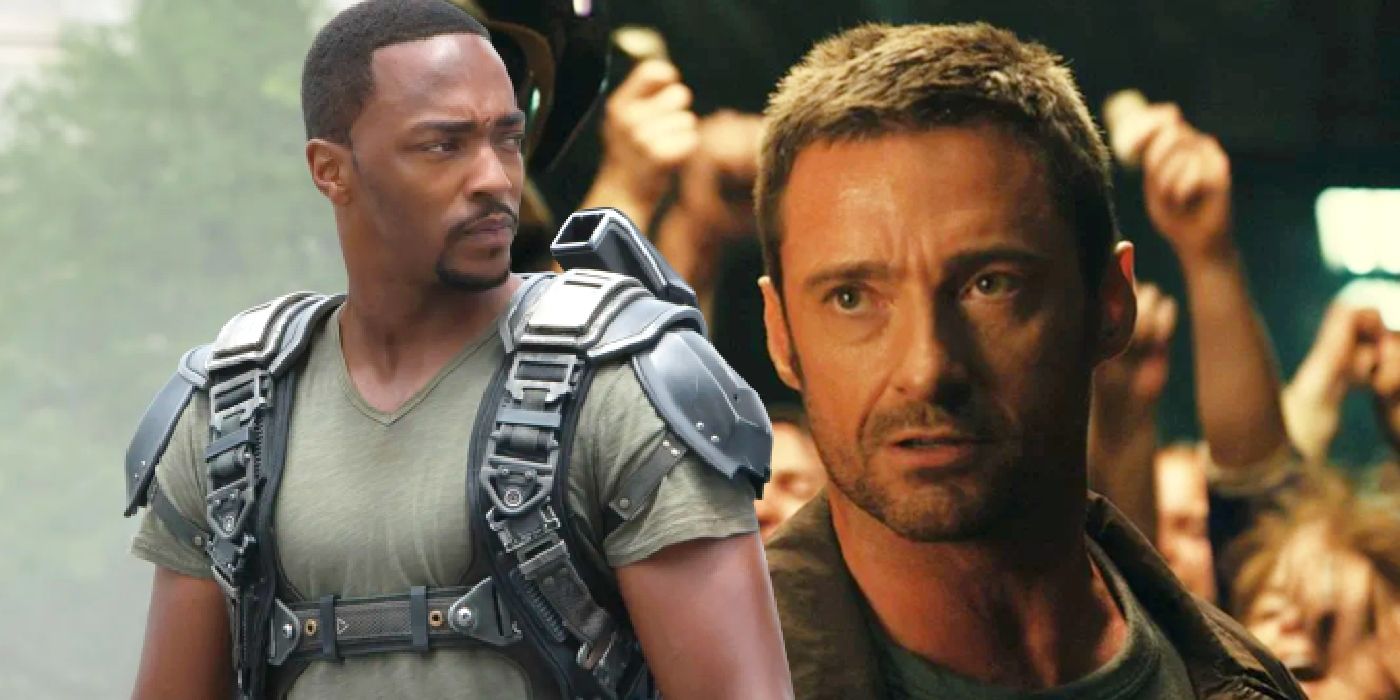 Custom image of Anthony Mackie in Captain America: The Winter Soldier and Hugh Jackman in Real Steel. 