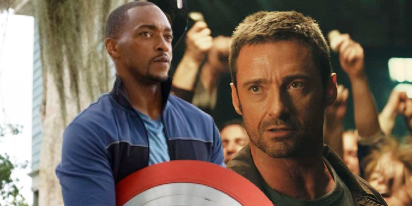 Custom image of Anthony Mackie in Falcon and the Winter Soldier and Hugh Jackman in Real Steel.