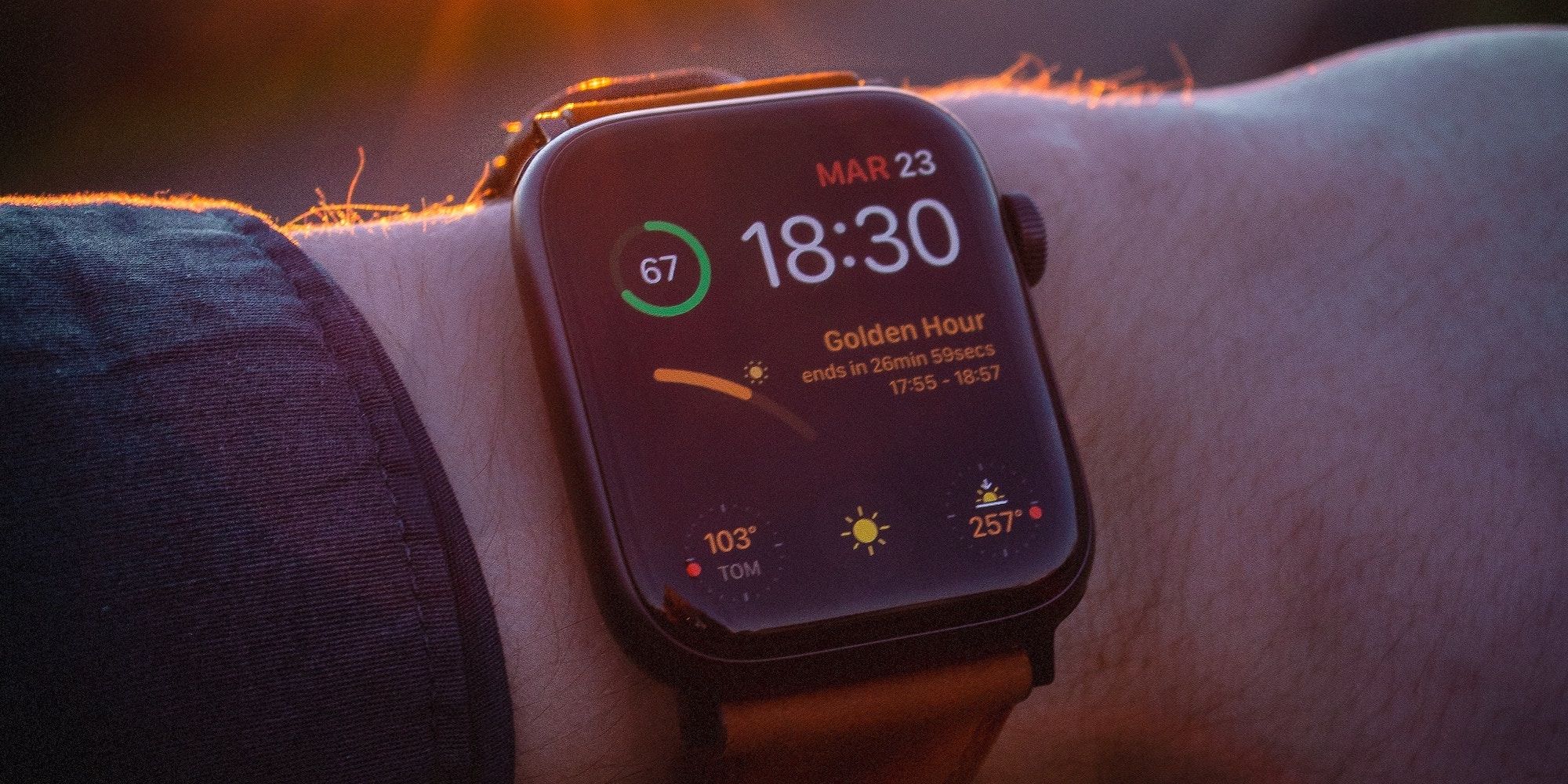 Apple Watch in front of the sun