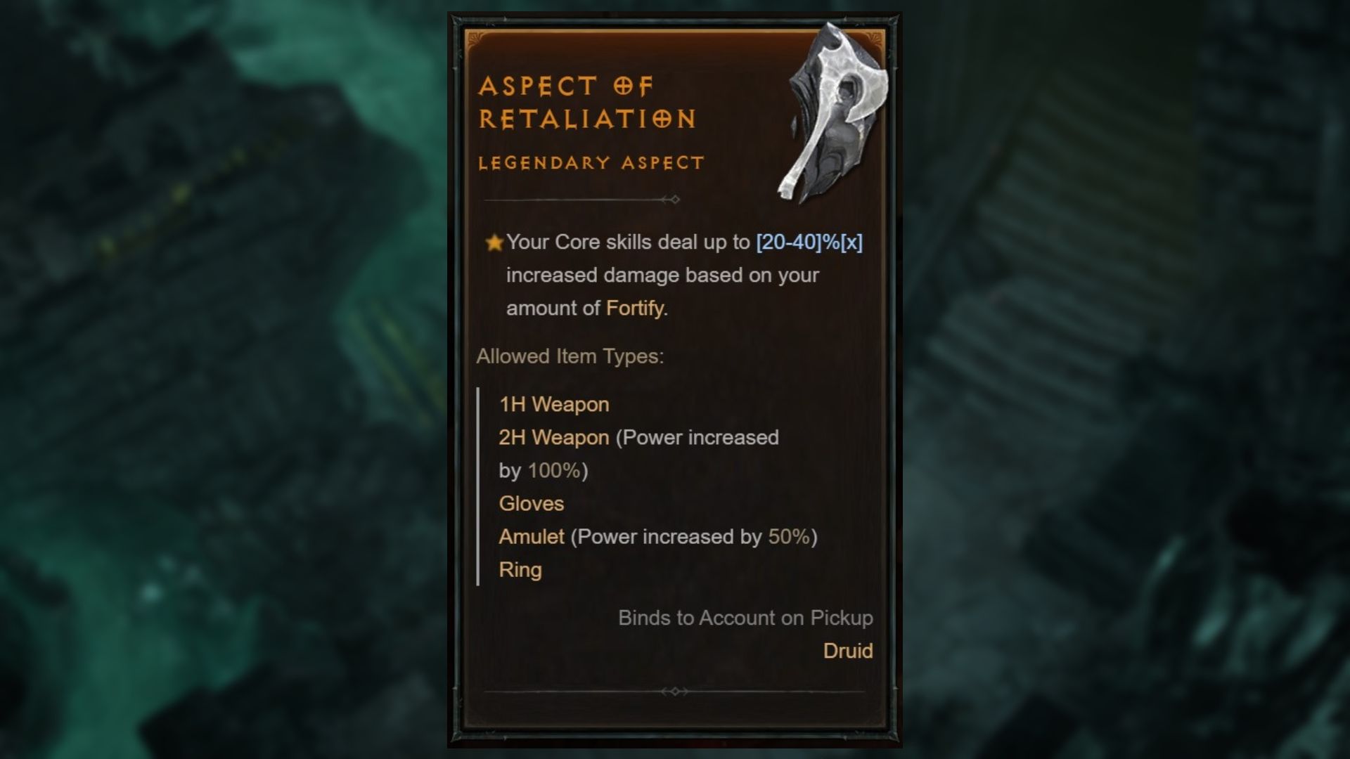 Aspect of Retaliation in Diablo 4