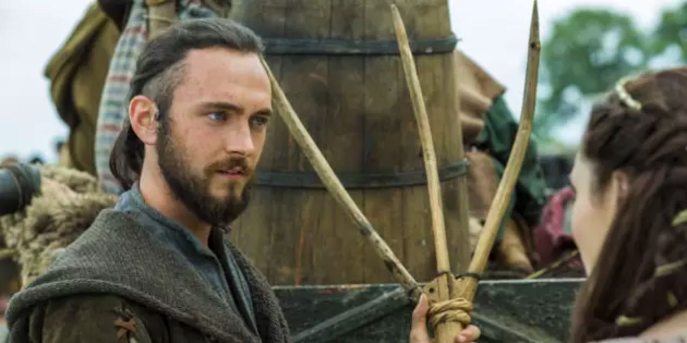 Athelstan talking to Judith on Vikings