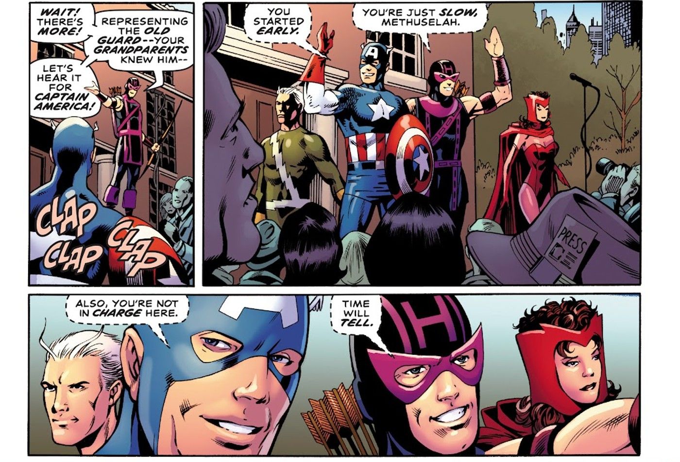 avengers hawkeye mocks captain america