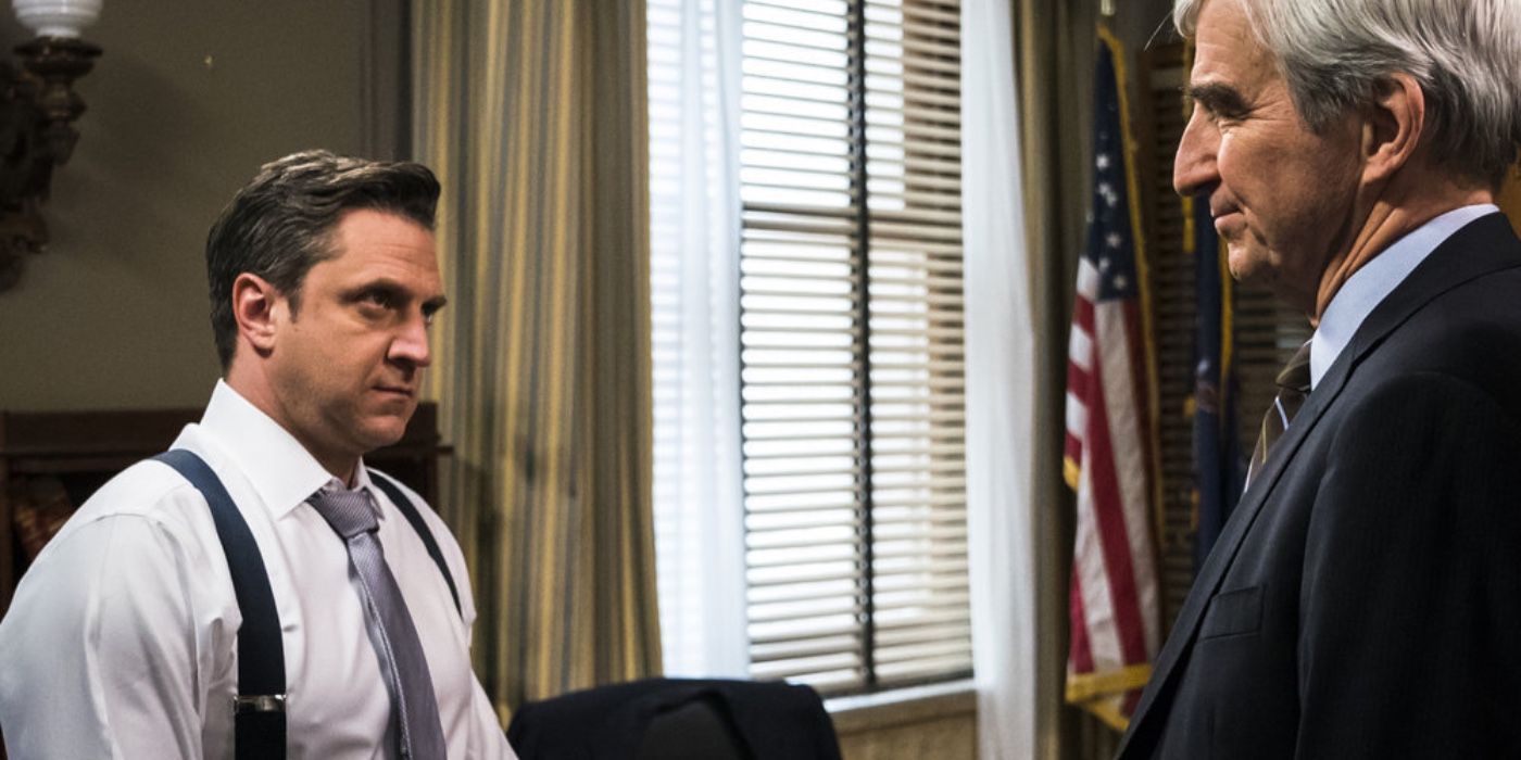 Barba looking angrily at another character in the SVU episode The Undiscovered Country
