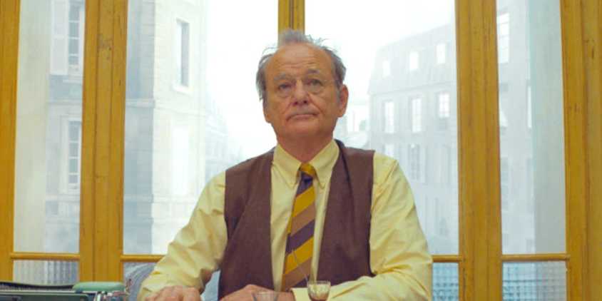 Bill Murray looking ahead in The French Dispatch.
