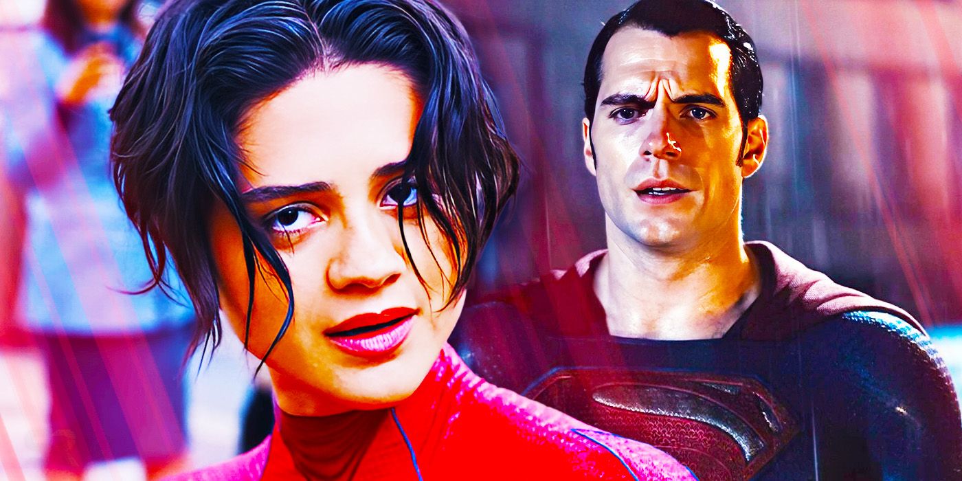 Sasha Calle as Supergirl and Henry Cavill as Superman