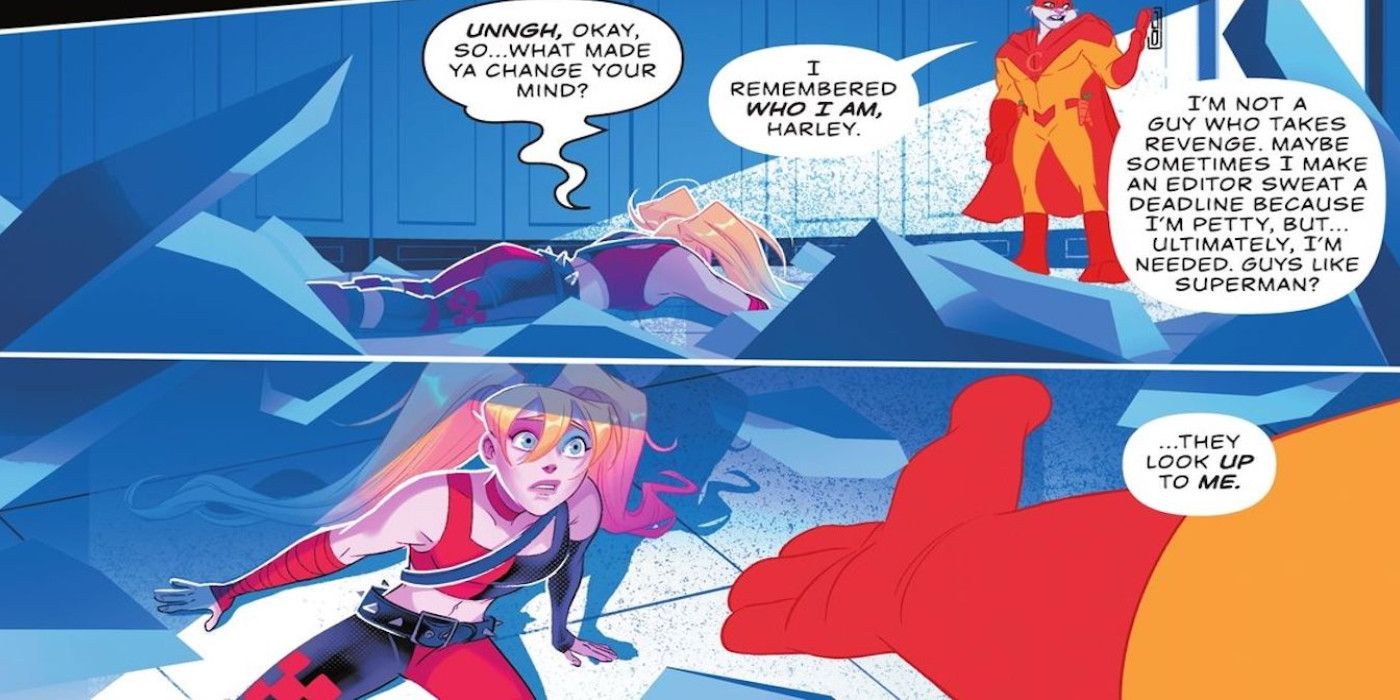 Captain Carrot Tells Harley Quinn Superman Looks Up to Him