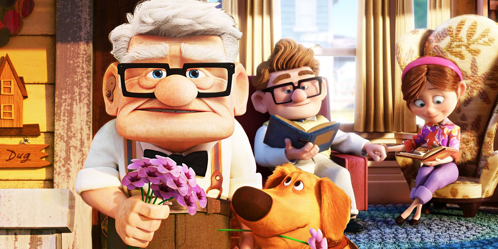 Carl and Ellie in Up and the Carl's Date poster