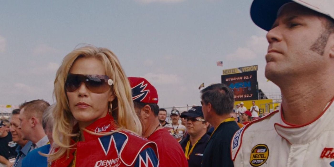 Carley and Ricky looking annoyed in Talladega Nights