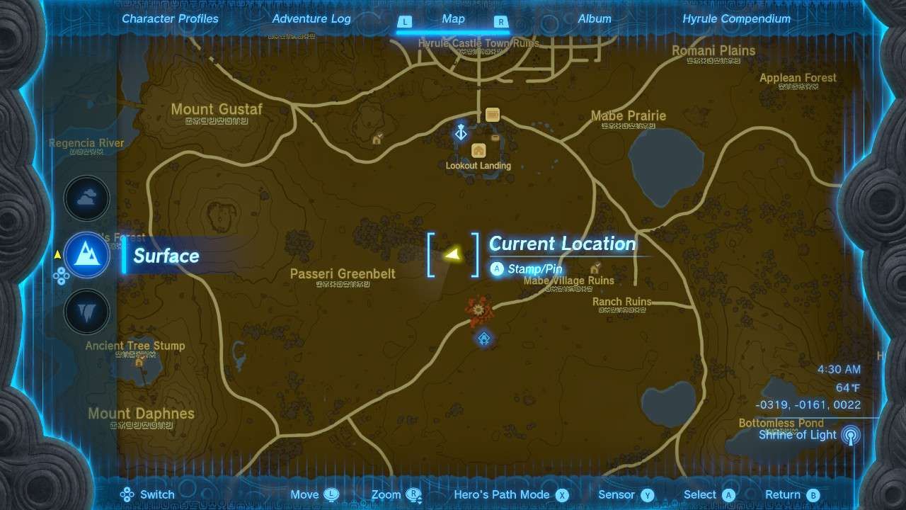 Lokasi Central Hyrule Koltin di Zelda TOTK