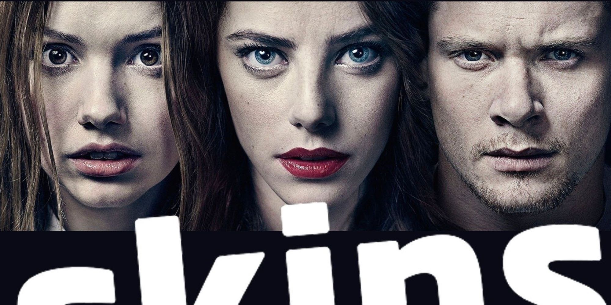 Closeups of Cassie, Effy, and Cook in the Skins Season 7 poster