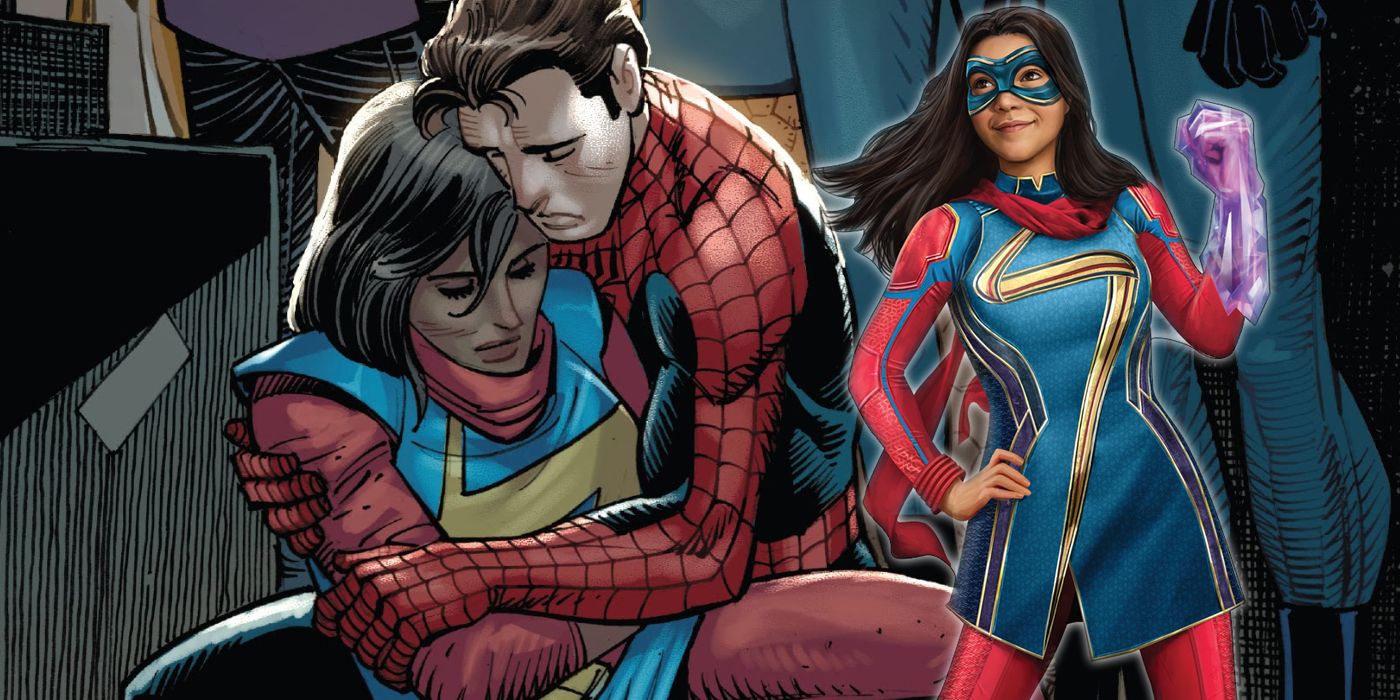 Spider-Man holds Kamala's body while her MCU version stands by, hale and well.