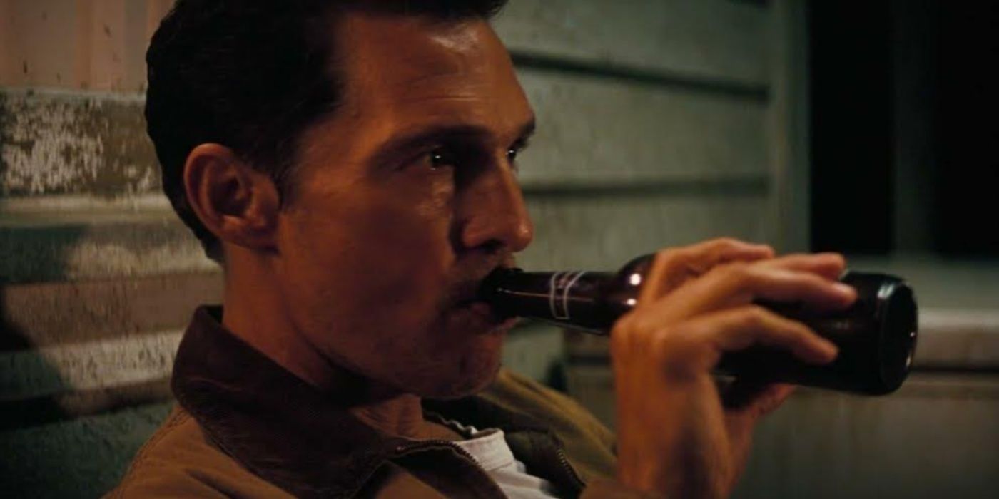 Cooper drinking a beer in Interstellar