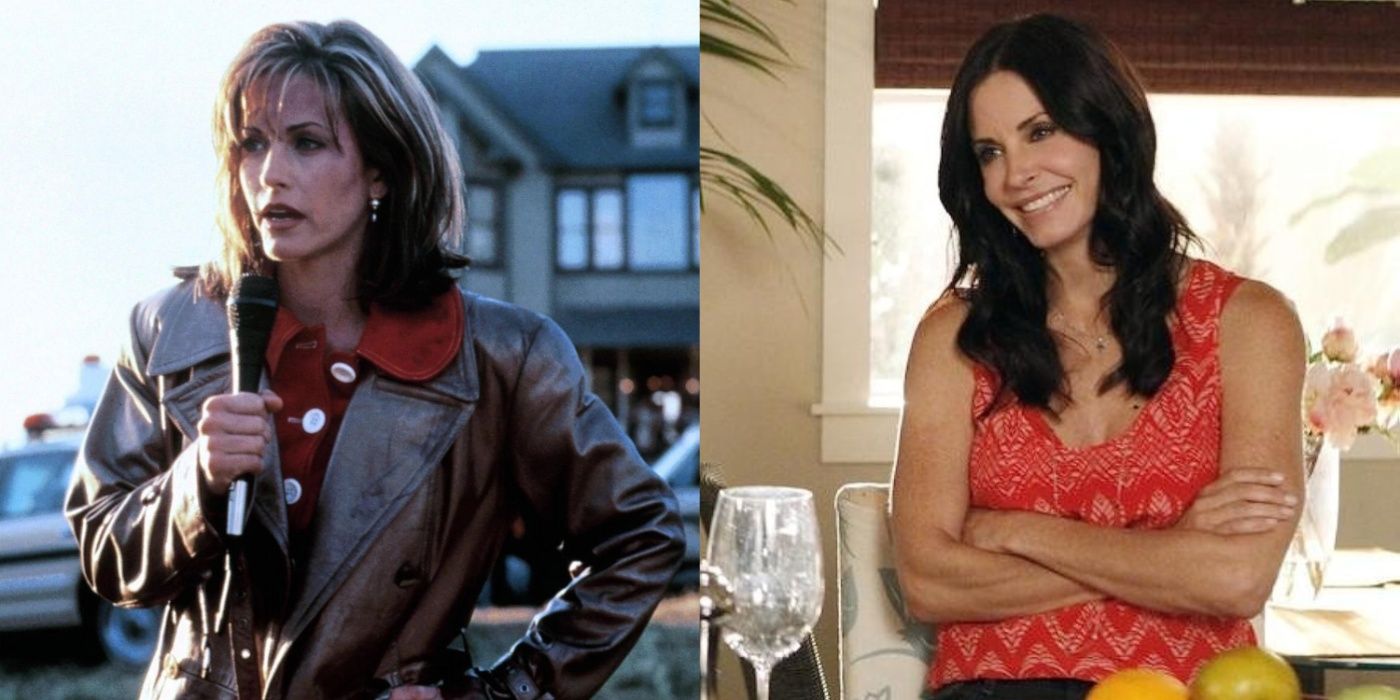 Courteney Cox as Gale Weathers and Jules Cobb.