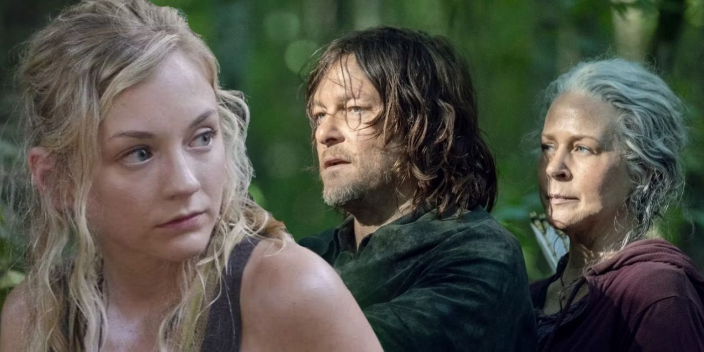 Daryl with Beth and Carol in The Walking Dead