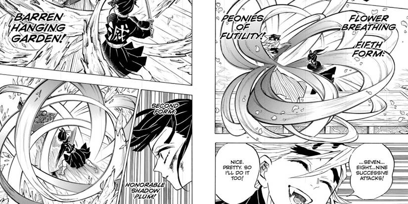 Kanao uses Flower breathing in Demon Slayer
