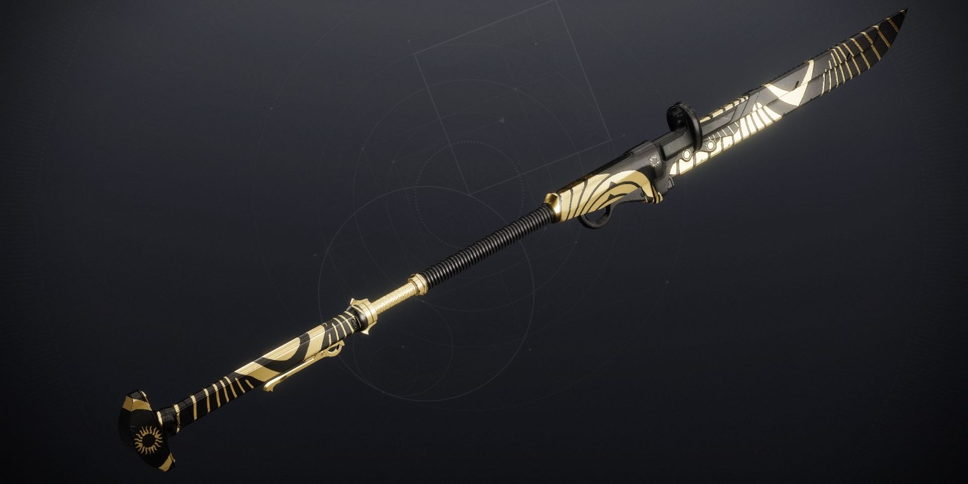Destiny 2&rsquo;s Unexpected Resurgence Glaive. It has black and golden details.
