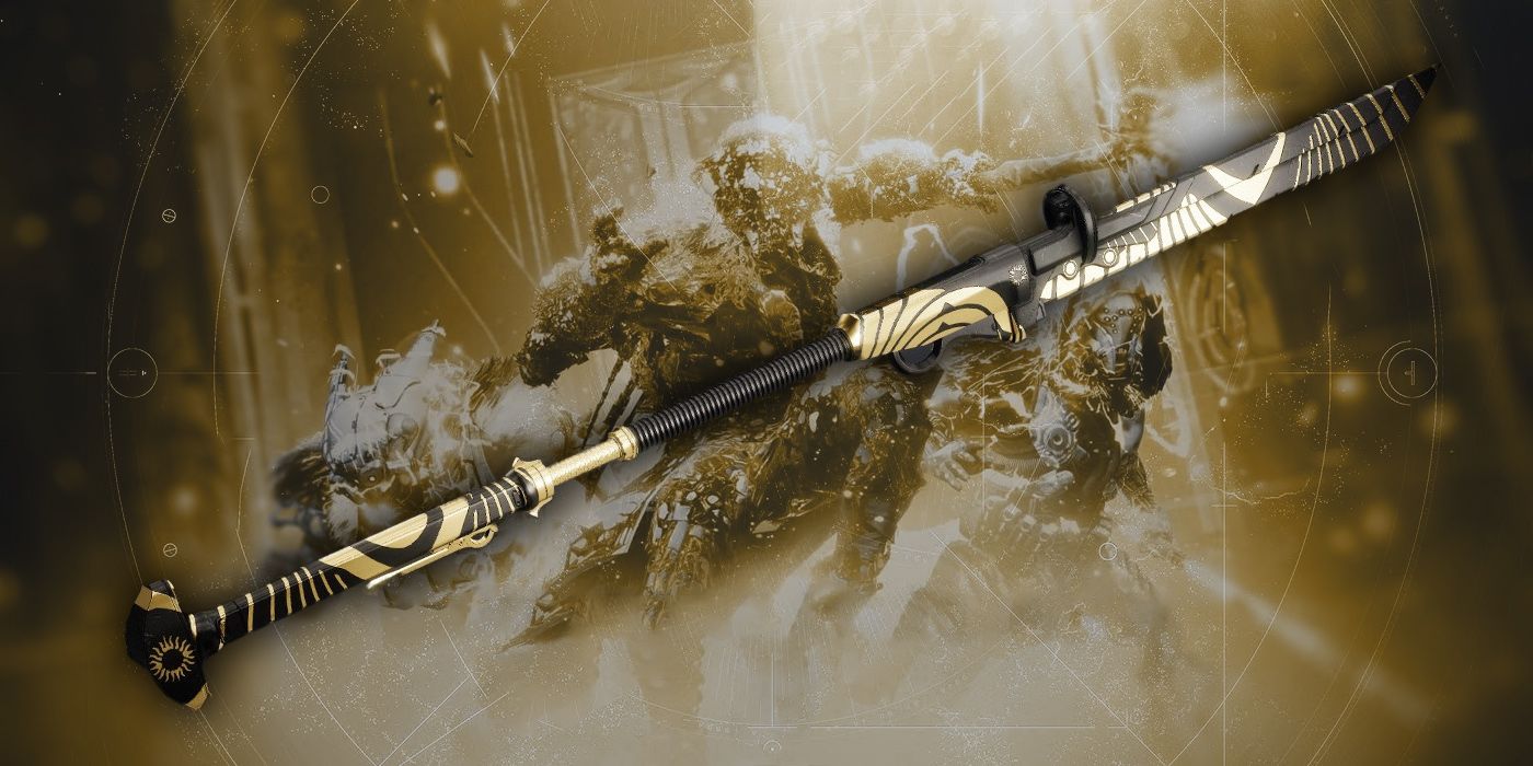 Destiny 2 Unexpected Resurgence Glaive on a gold background