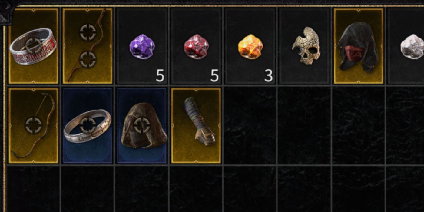 Diablo 4 Inventory screen with Socket Items and gems